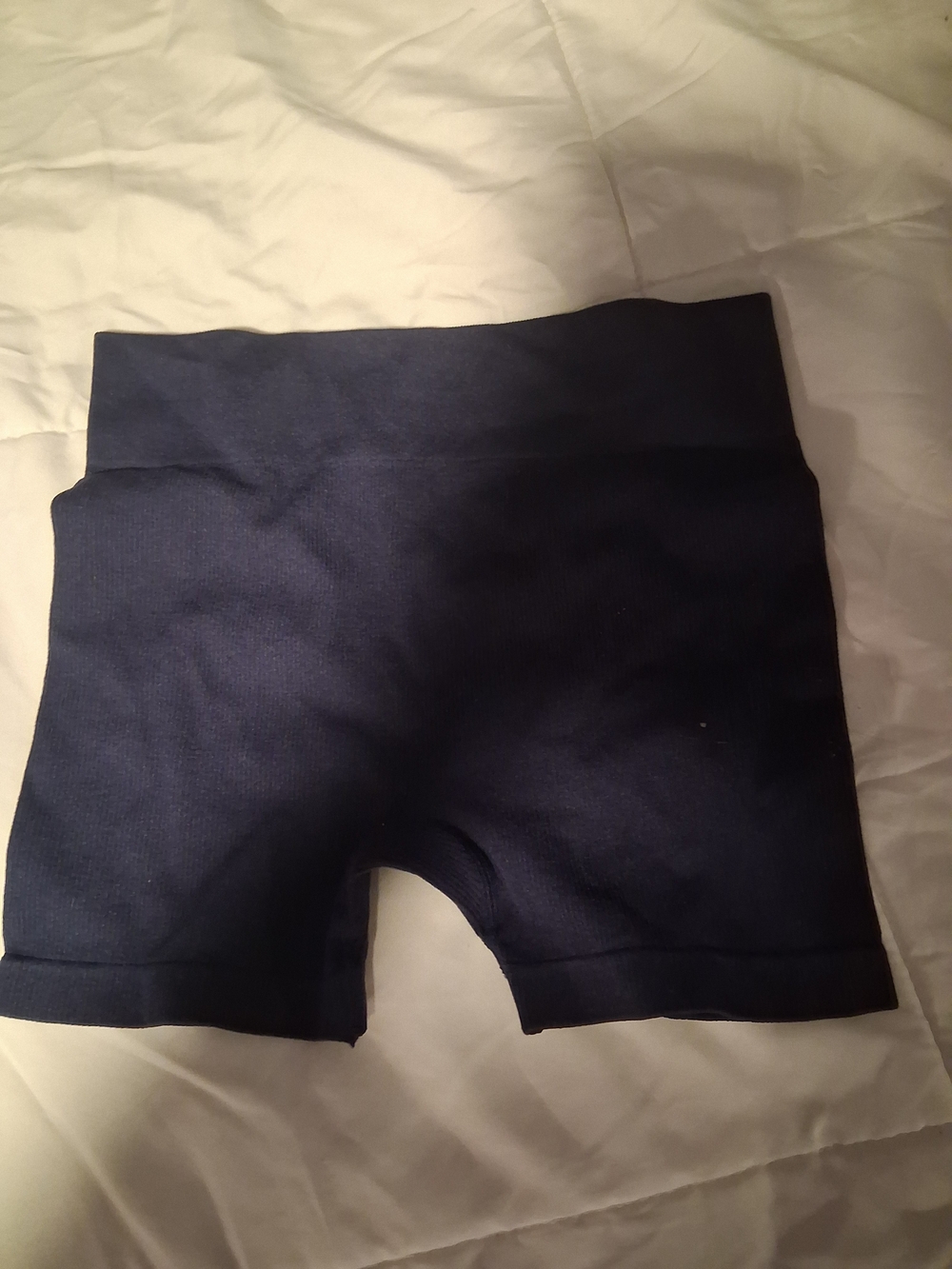 Navy Blue Stretch High-Waist Bike Shorts